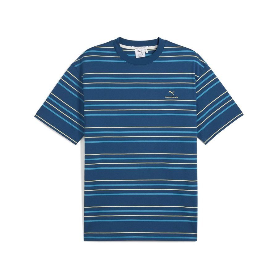 Manchester City T-Shirt MMQ Striped - Sailing Blue/Tropical Blue - Men's-SoccerKits Hub | Buy Soccer Jerseys Online